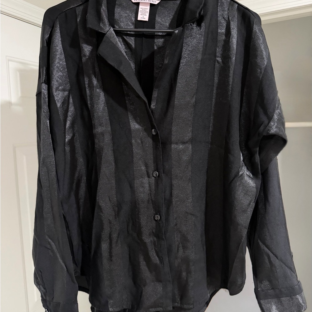 Victoria's Secret Black Sheer Pajama Top